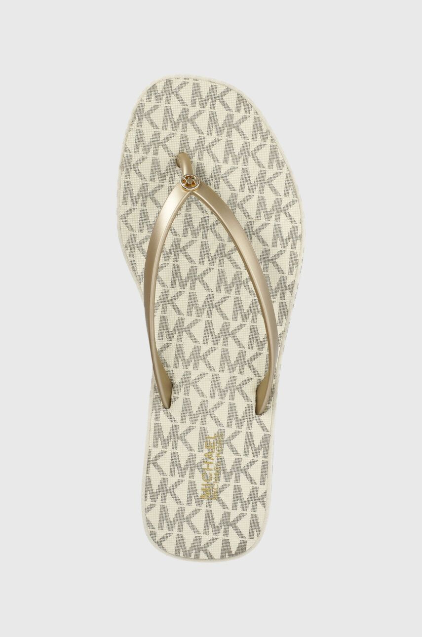 MICHAEL Michael Kors slapi Lilo Flip Flop femei culoarea auriu cu platforma - Pled.ro