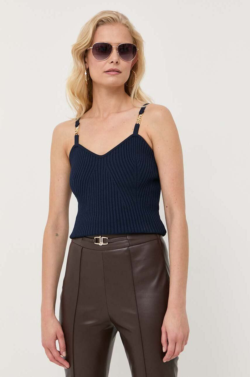 MICHAEL Michael Kors top femei culoarea albastru marin - Pled.ro