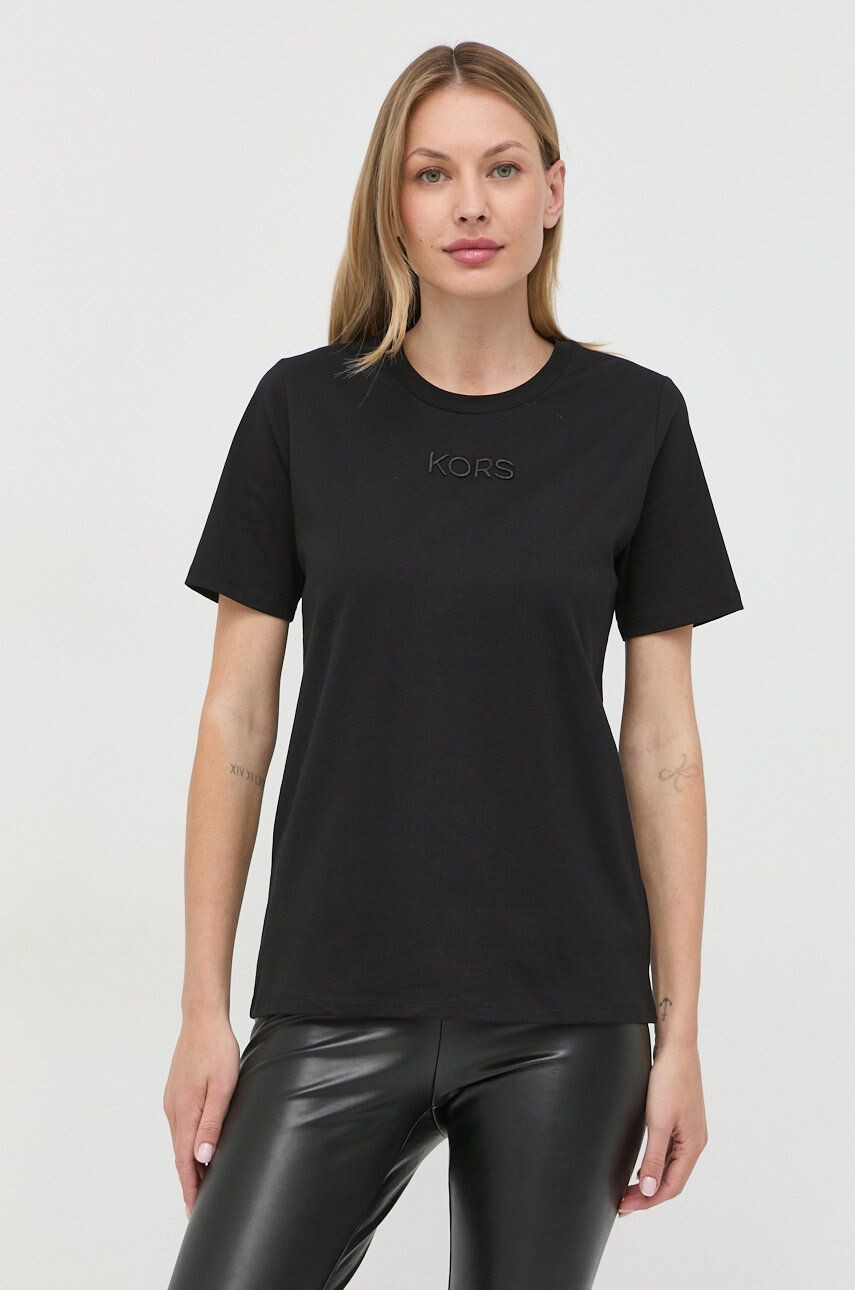 MICHAEL Michael Kors tricou din bumbac culoarea negru - Pled.ro