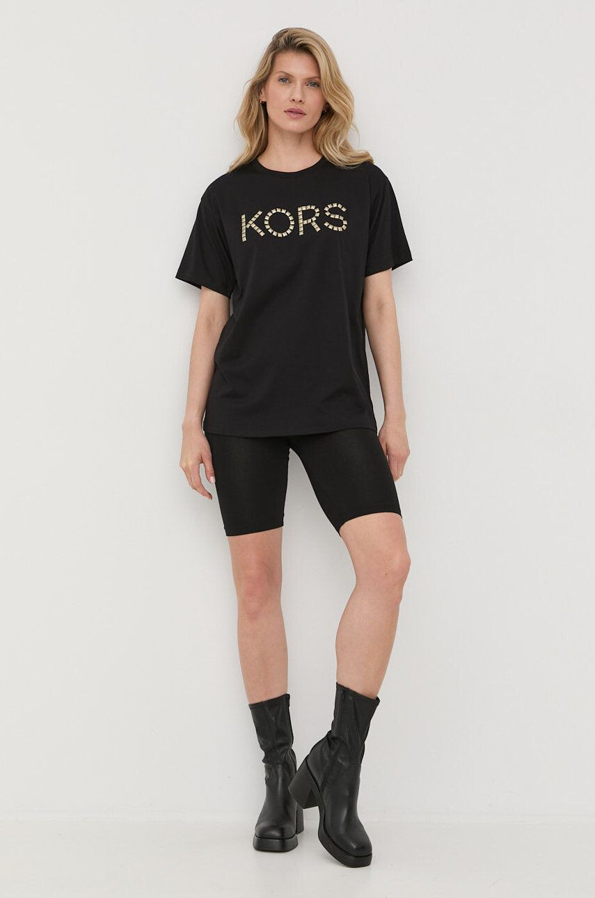 MICHAEL Michael Kors tricou din bumbac culoarea negru - Pled.ro