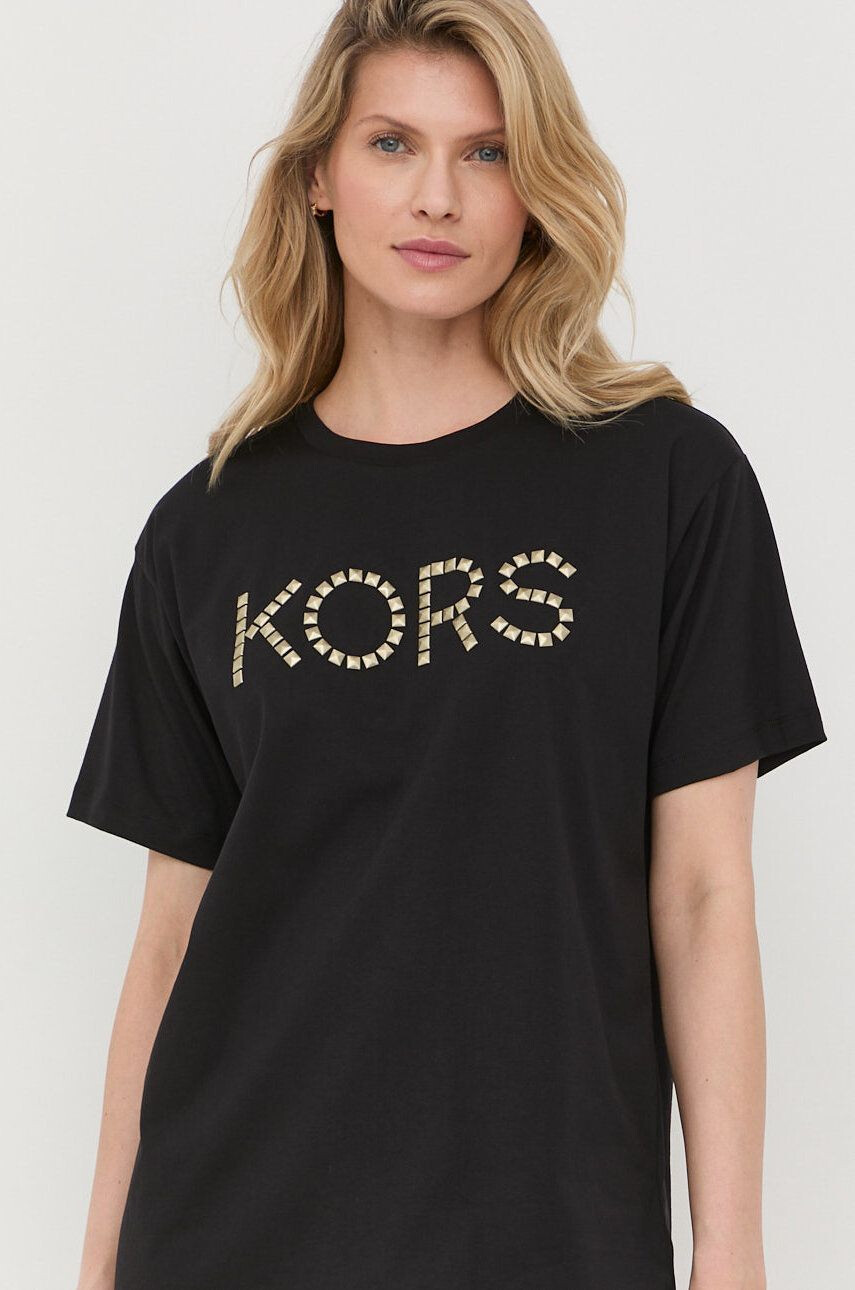 MICHAEL Michael Kors tricou din bumbac culoarea negru - Pled.ro