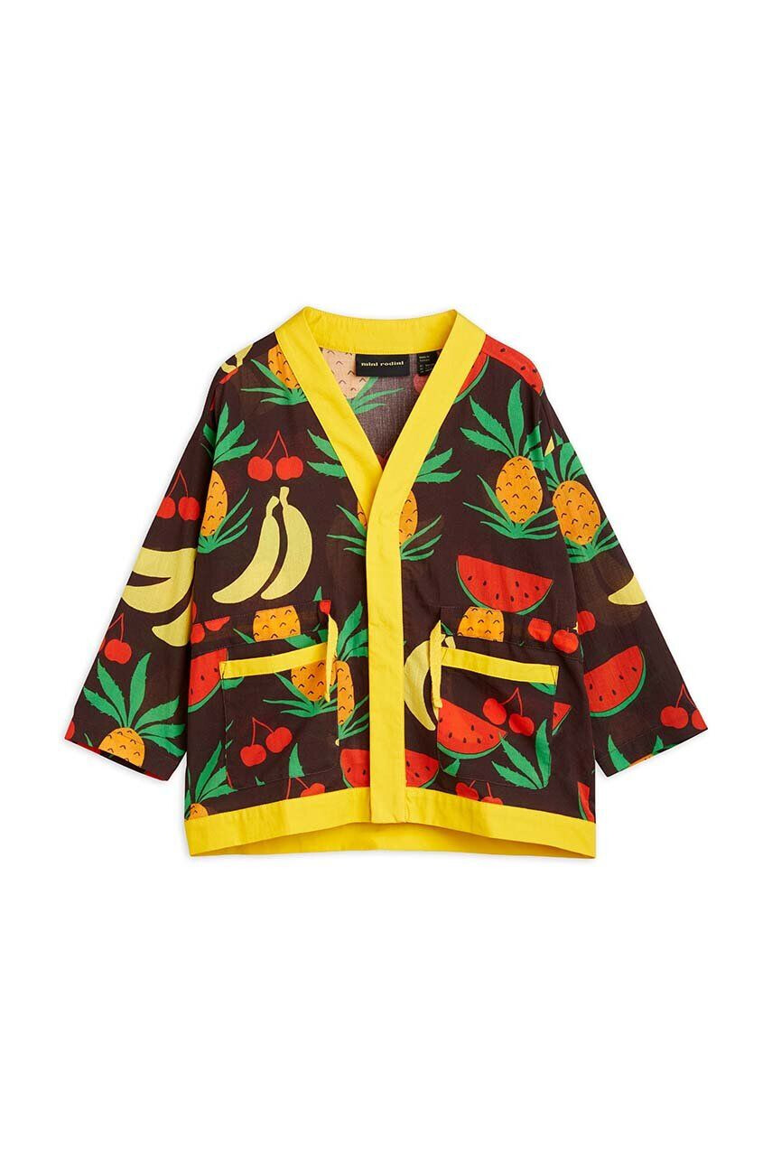 Mini Rodini cardigan din bumbac pentru copii culoarea maro - Pled.ro