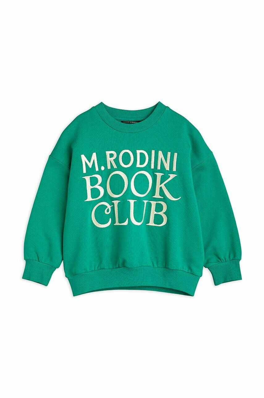 Mini Rodini hanorac de bumbac pentru copii culoarea verde modelator - Pled.ro