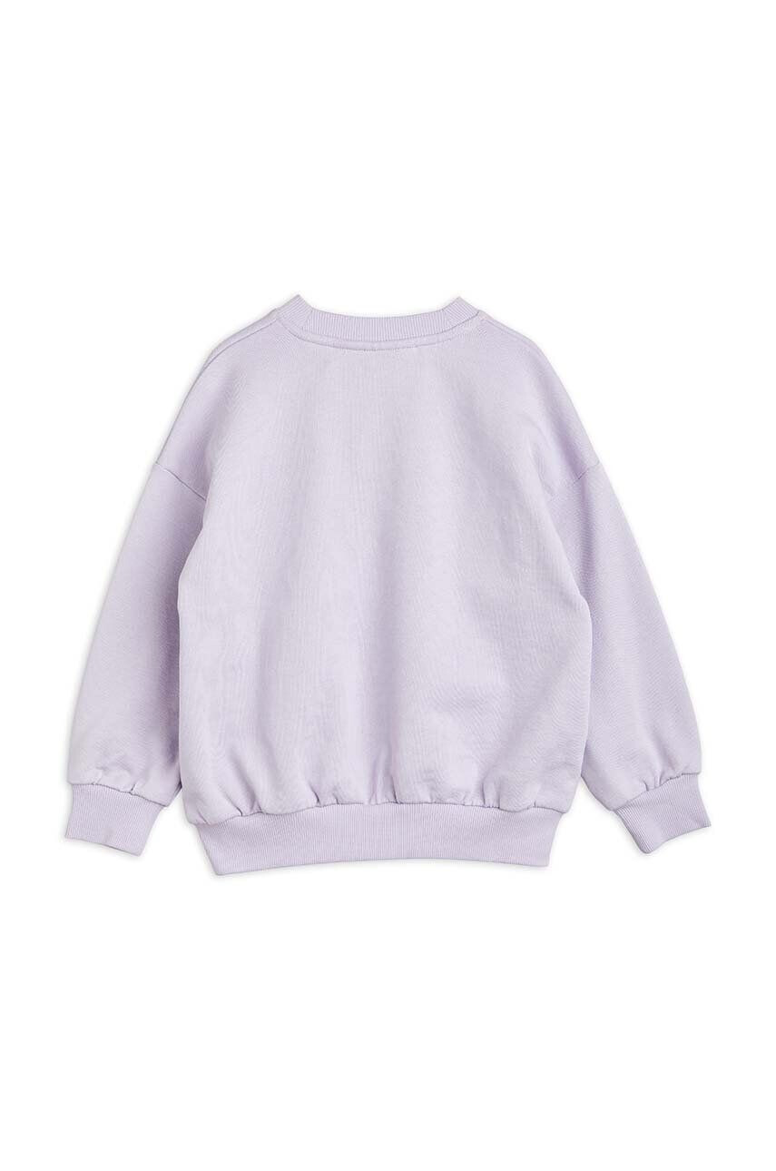 Mini Rodini hanorac de bumbac pentru copii culoarea violet cu imprimeu - Pled.ro