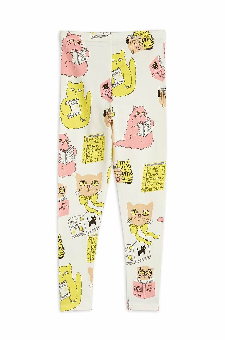 Mini Rodini leggins din bumbac pentru copii culoarea alb modelator - Pled.ro