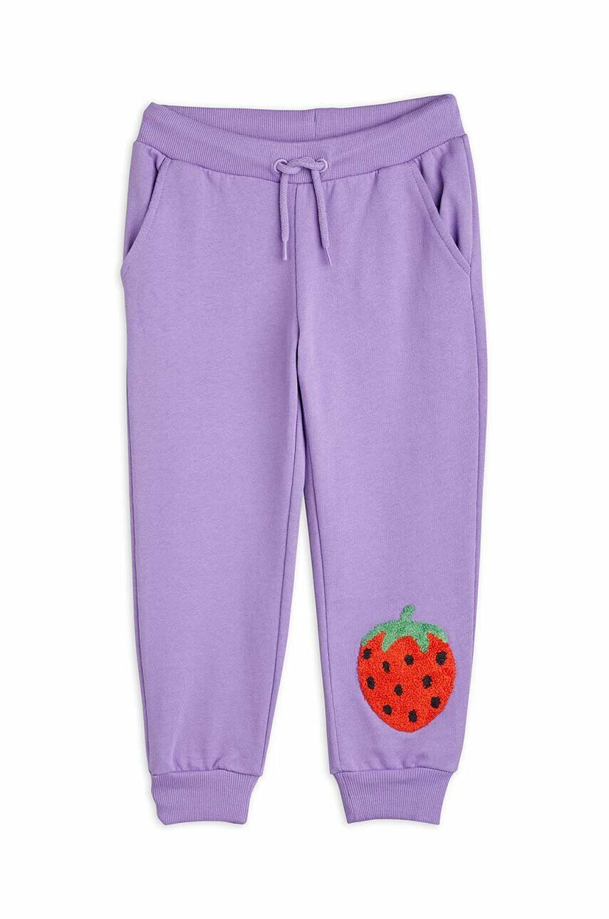 Mini Rodini pantaloni de trening din bumbac pentru copii culoarea violet modelator - Pled.ro