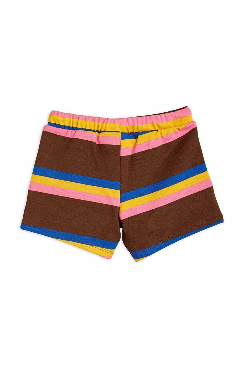 Mini Rodini pantaloni scurți din bumbac pentru copii culoarea maro modelator - Pled.ro