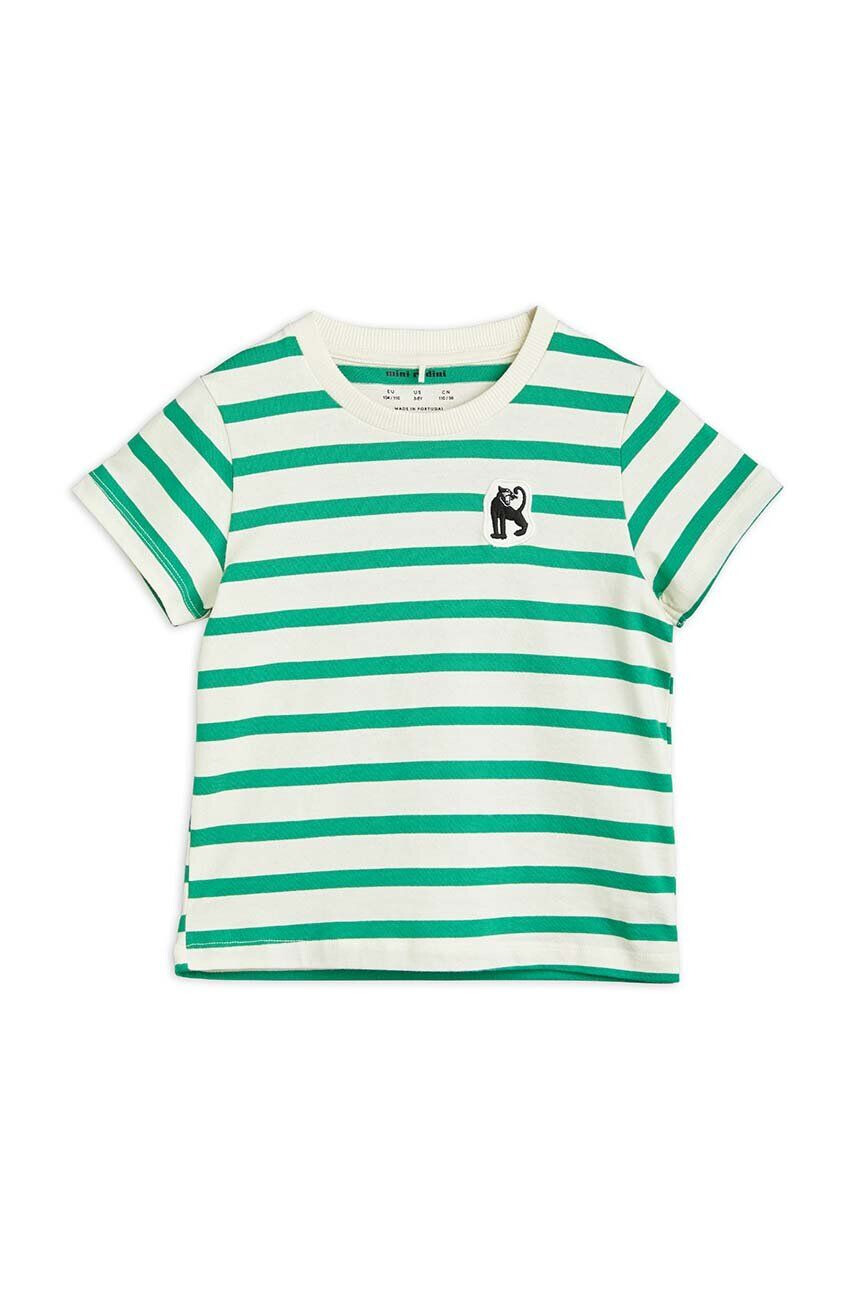 Mini Rodini tricou de bumbac pentru copii culoarea verde modelator - Pled.ro