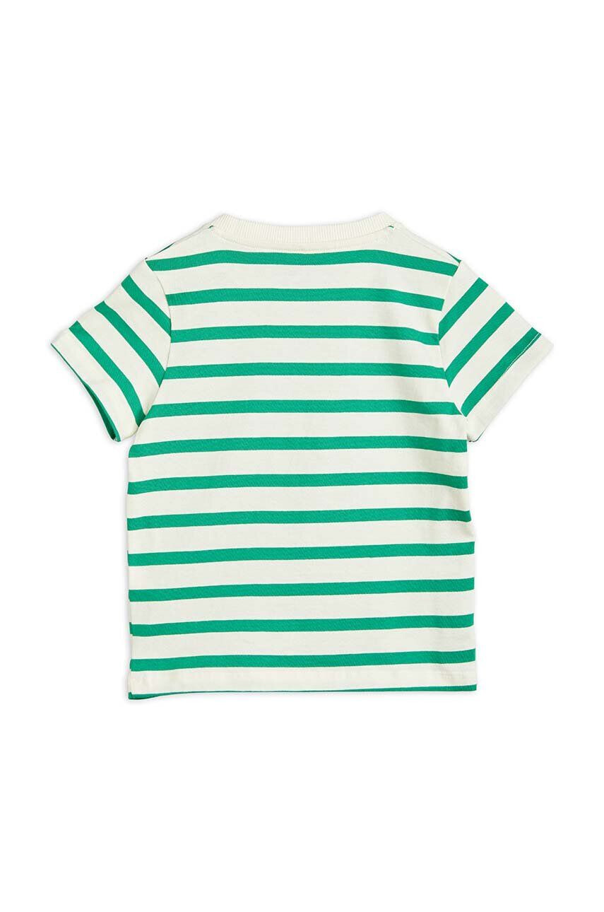 Mini Rodini tricou de bumbac pentru copii culoarea verde modelator - Pled.ro