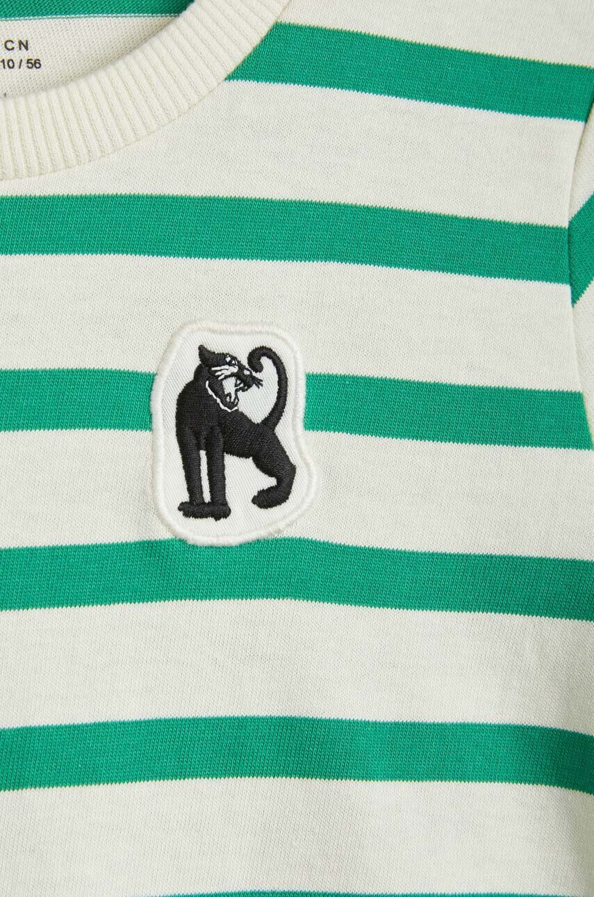 Mini Rodini tricou de bumbac pentru copii culoarea verde modelator - Pled.ro