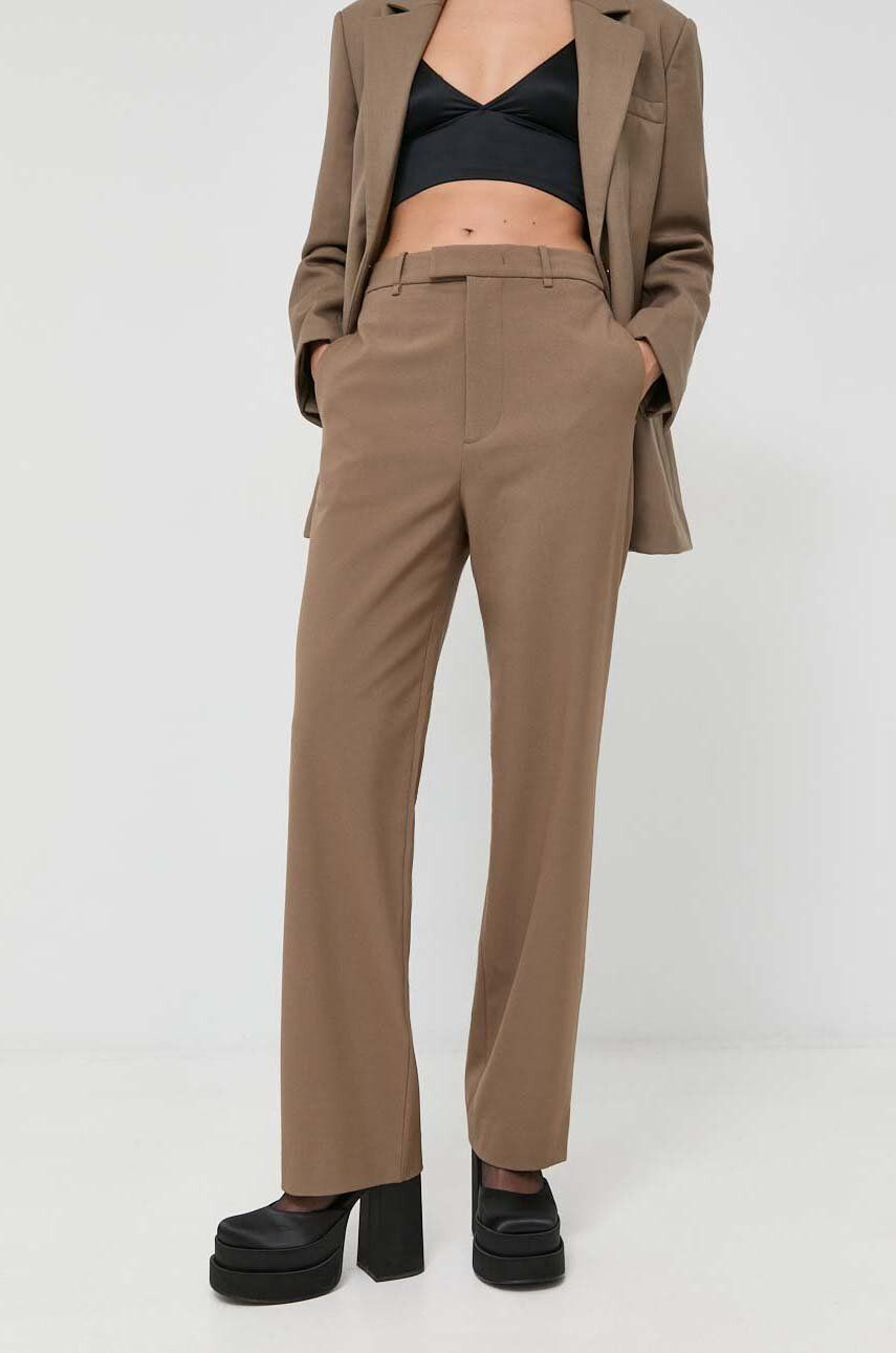 Miss Sixty pantaloni femei culoarea maro drept high waist - Pled.ro