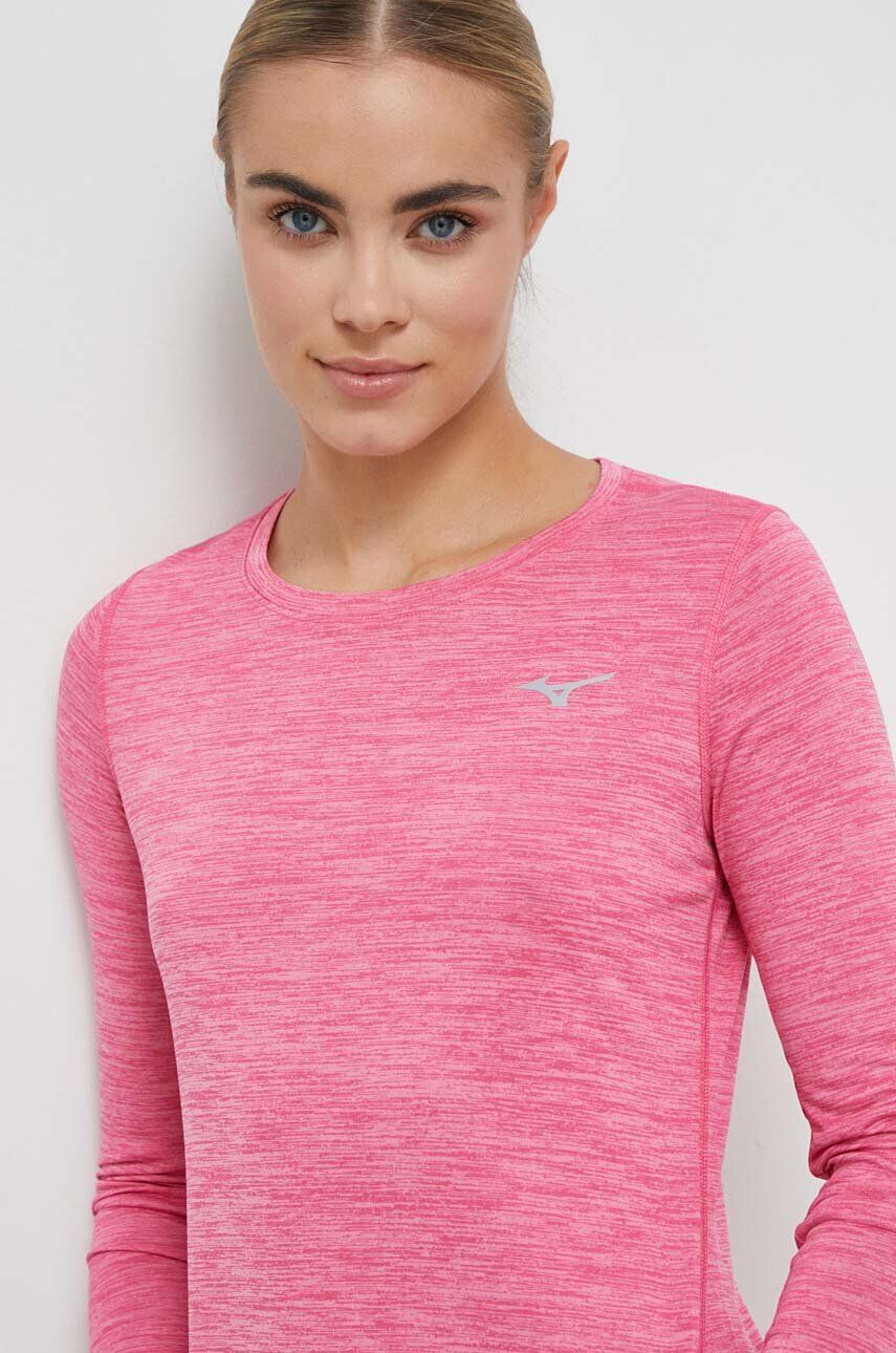 Mizuno longsleeve pentru alergare Impulse Core culoarea roz - Pled.ro