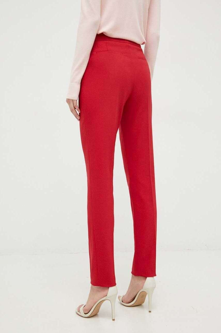 Morgan pantaloni femei culoarea rosu mulata high waist - Pled.ro