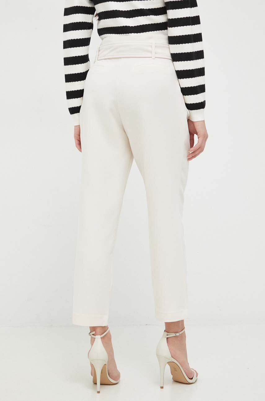 Morgan pantaloni femei culoarea bej drept high waist - Pled.ro