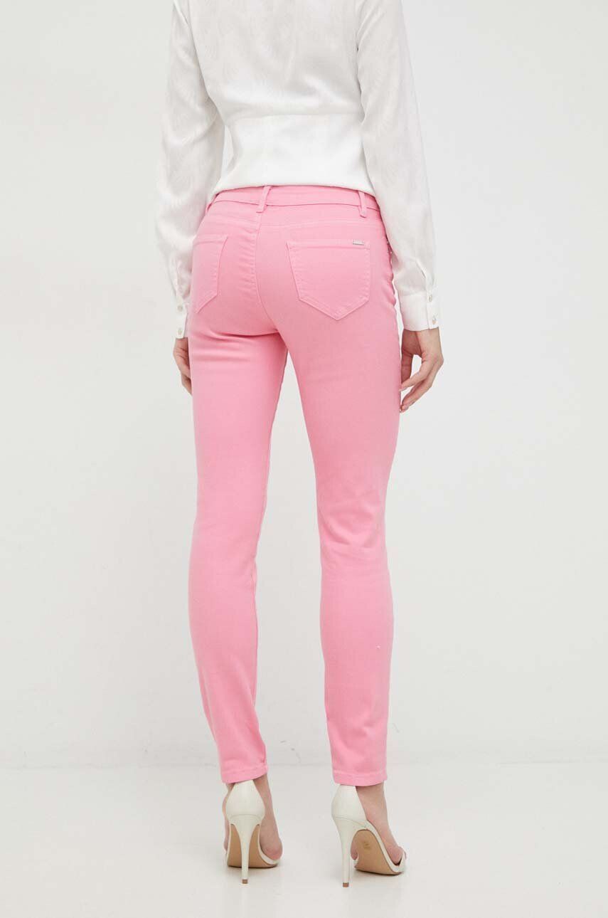 Morgan pantaloni femei culoarea roz mulata high waist - Pled.ro