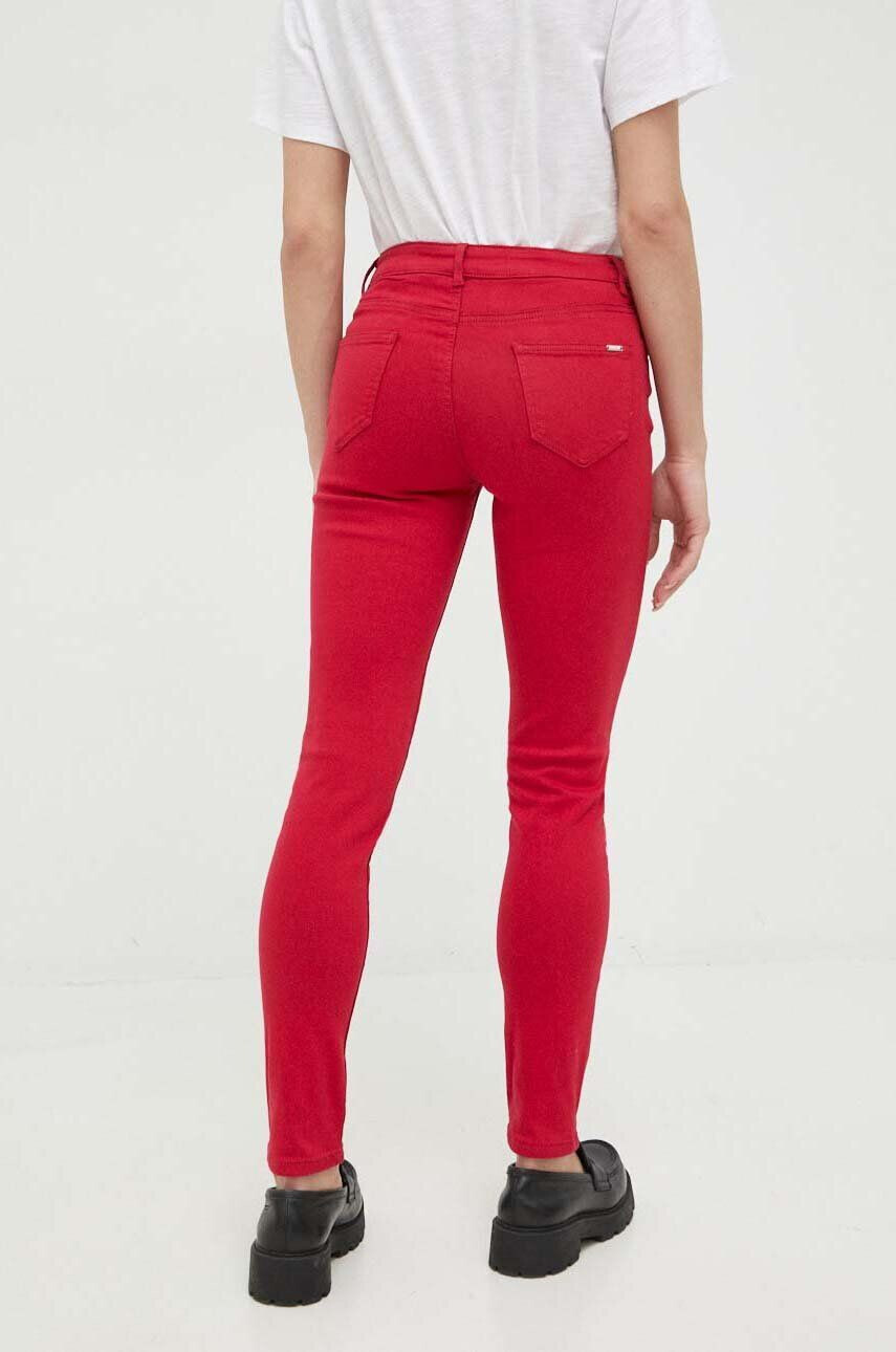 Morgan pantaloni femei culoarea rosu mulata high waist - Pled.ro