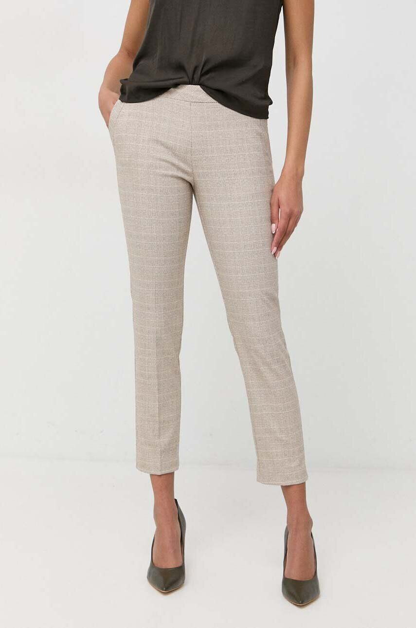 Morgan pantaloni femei culoarea bej mulata medium waist - Pled.ro