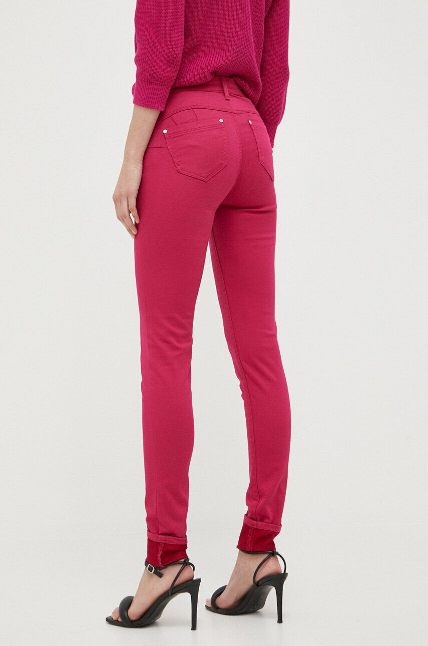 Morgan pantaloni femei culoarea roz mulata medium waist - Pled.ro