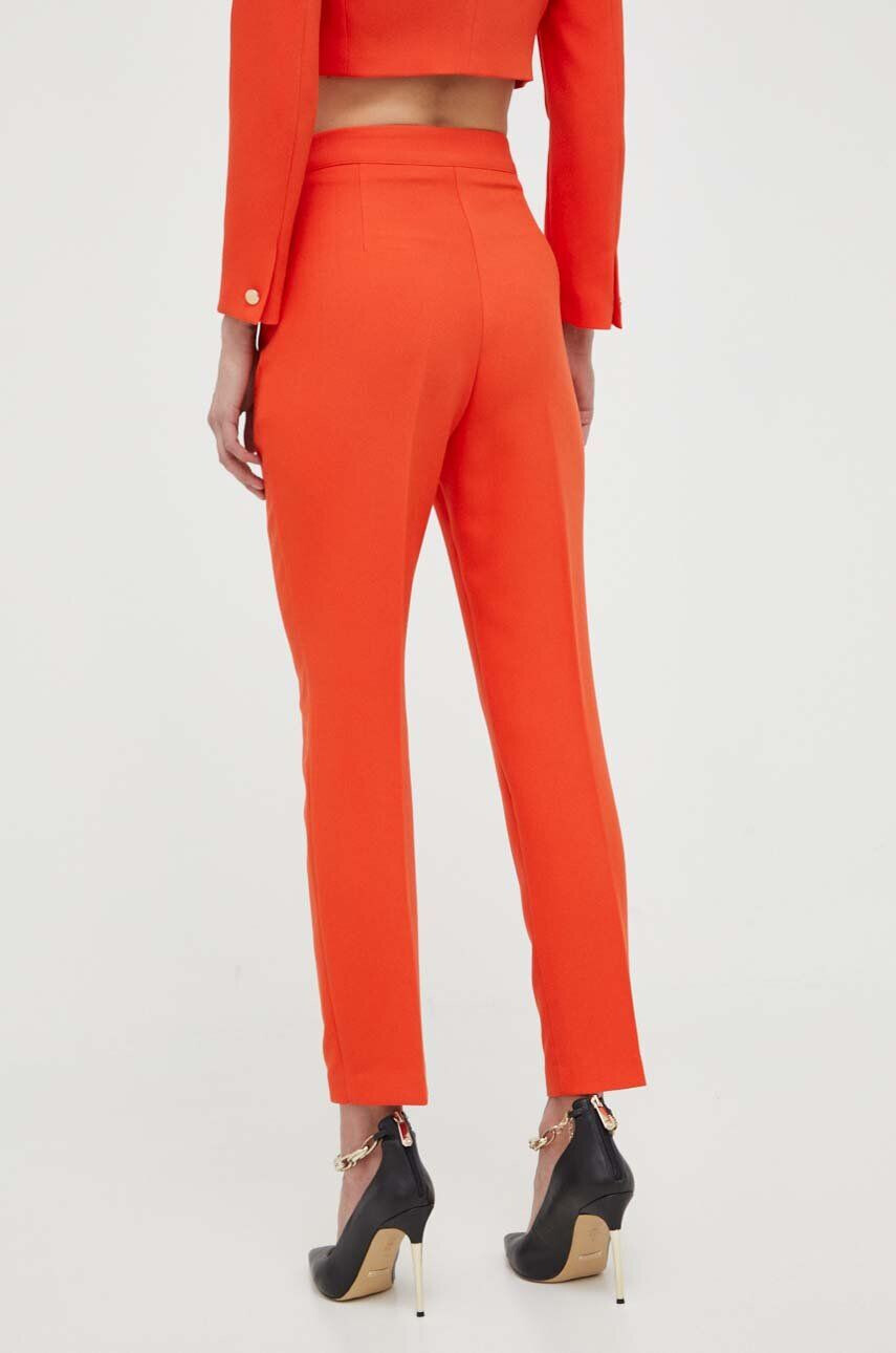 Morgan pantaloni femei culoarea portocaliu fason tigareta high waist - Pled.ro