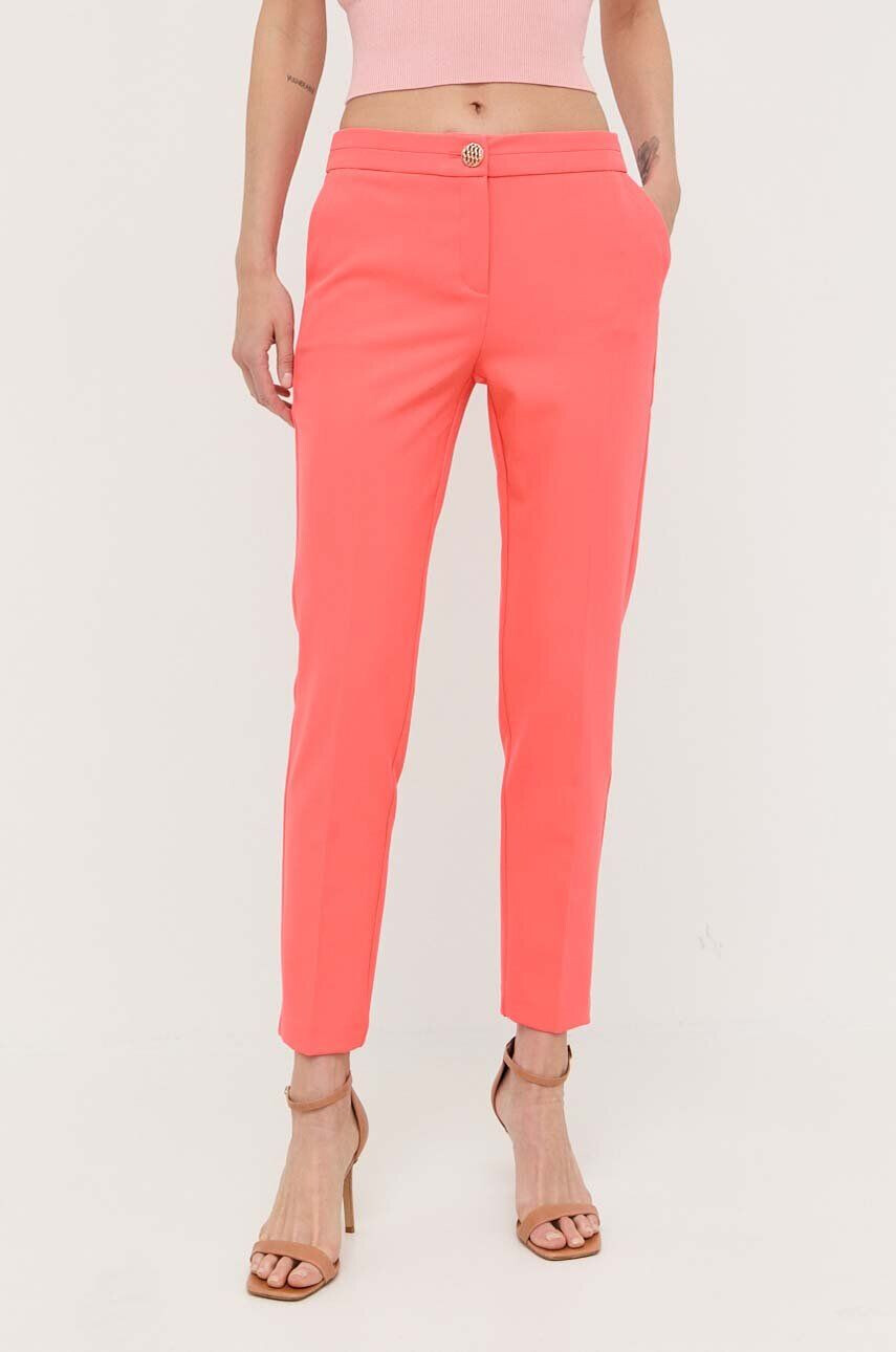 Morgan pantaloni femei culoarea portocaliu drept medium waist - Pled.ro