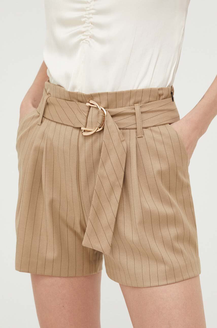 Morgan pantaloni scurti femei culoarea bej modelator high waist - Pled.ro