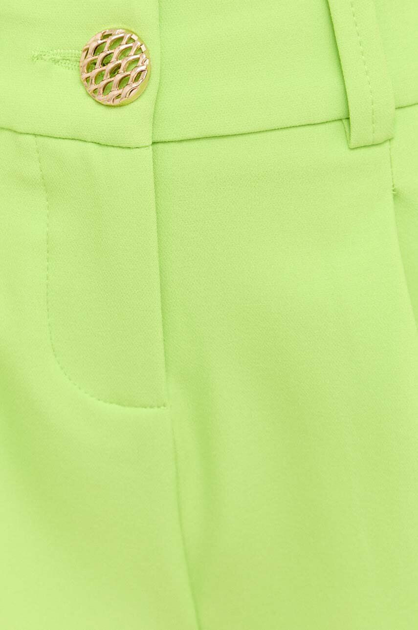 Morgan pantaloni scurti femei culoarea verde neted high waist - Pled.ro