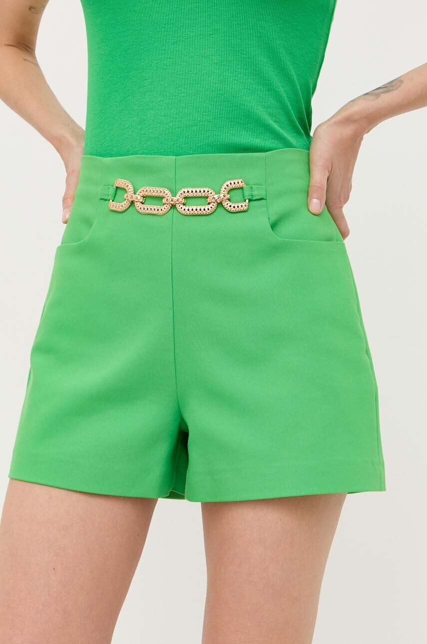 Morgan pantaloni scurti femei culoarea verde cu imprimeu high waist - Pled.ro