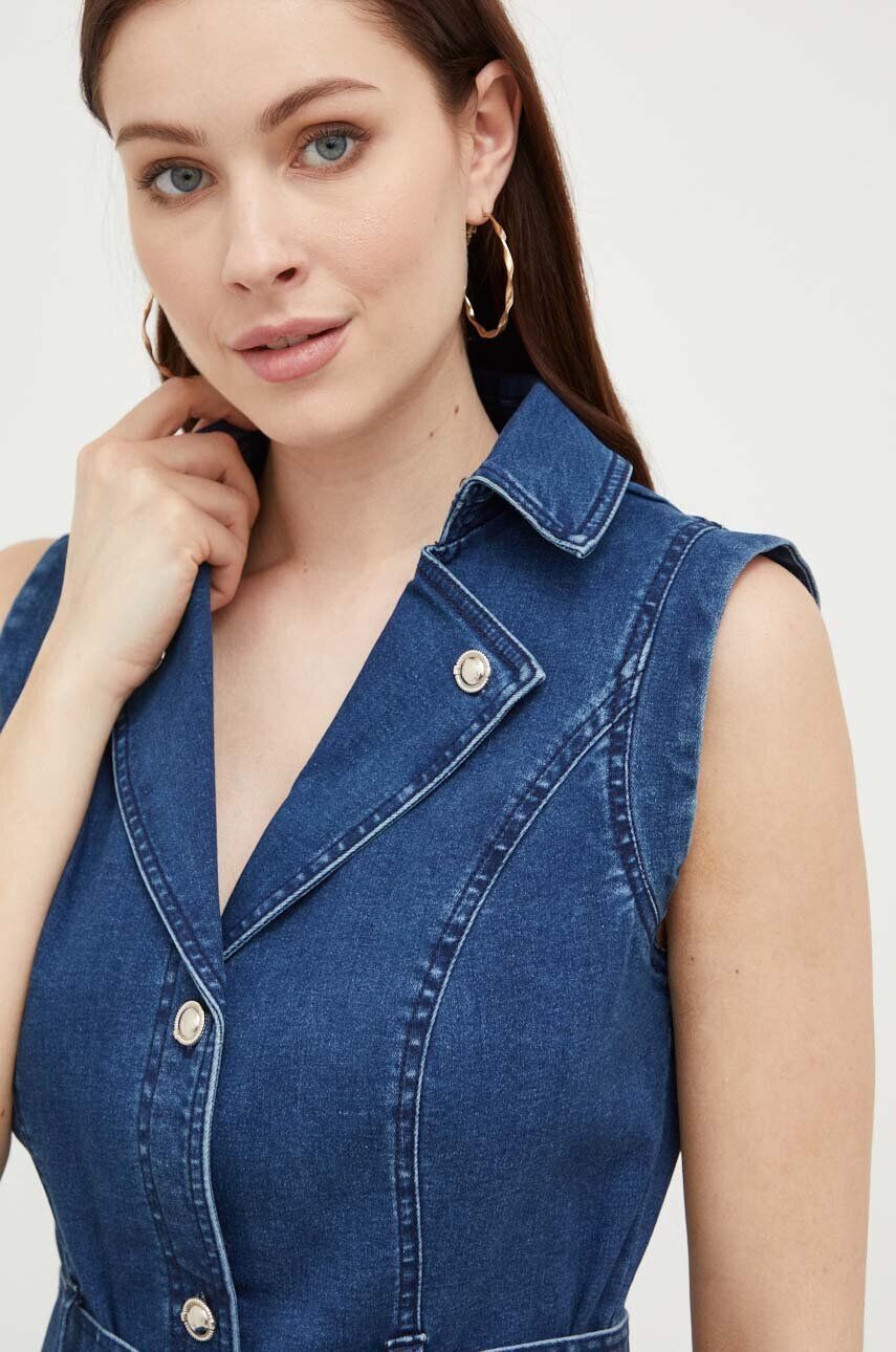 Morgan rochie jeans culoarea albastru marin mini mulata - Pled.ro