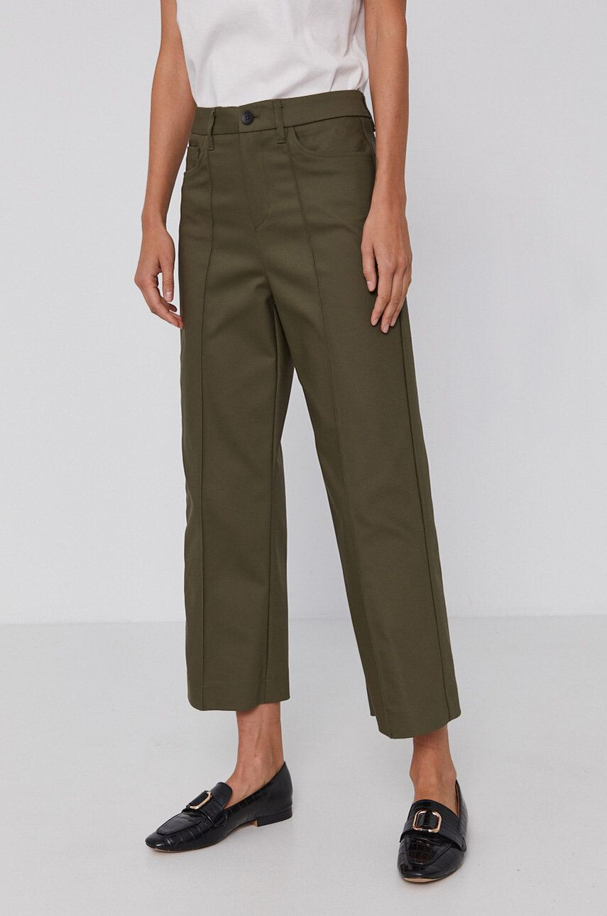 Mos Mosh Pantaloni femei culoarea verde model drept high waist - Pled.ro