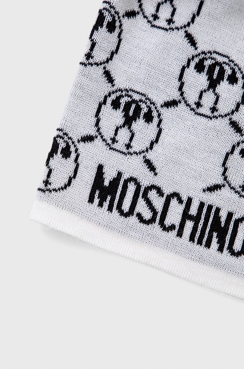 Moschino Căciulă culoarea alb de lână din tesatura neteda - Pled.ro