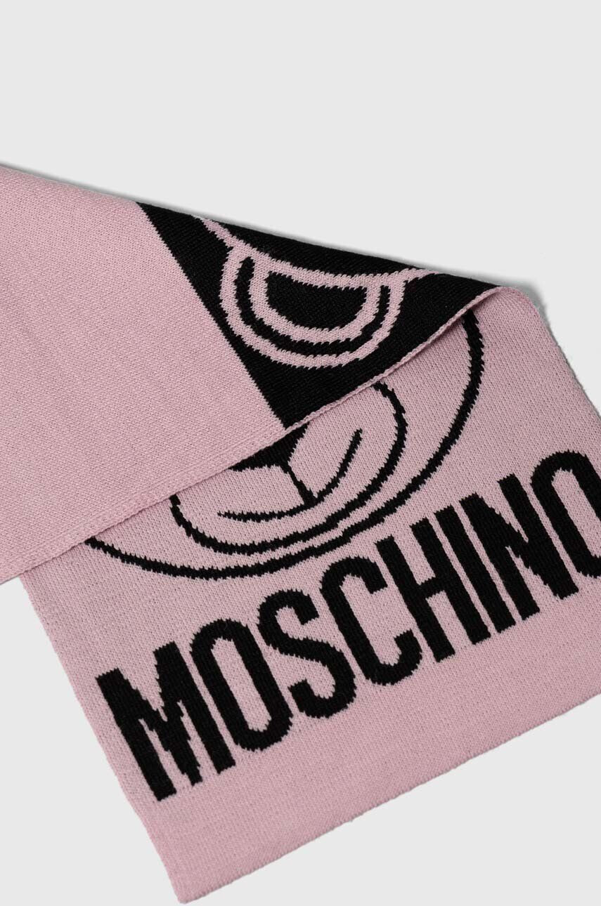 Moschino esarfa de lana culoarea roz modelator - Pled.ro