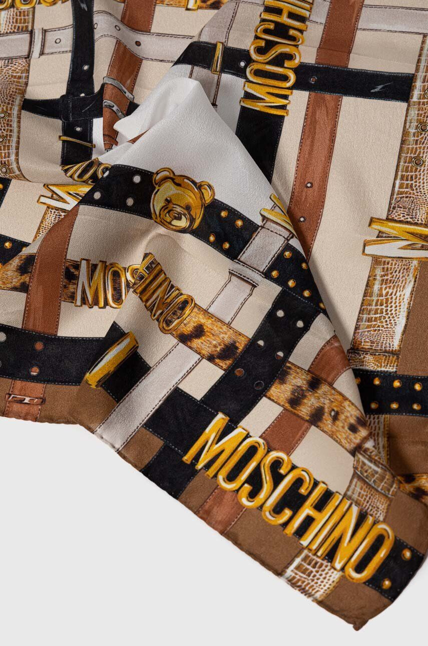 Moschino esarfa de matase culoarea bej modelator - Pled.ro