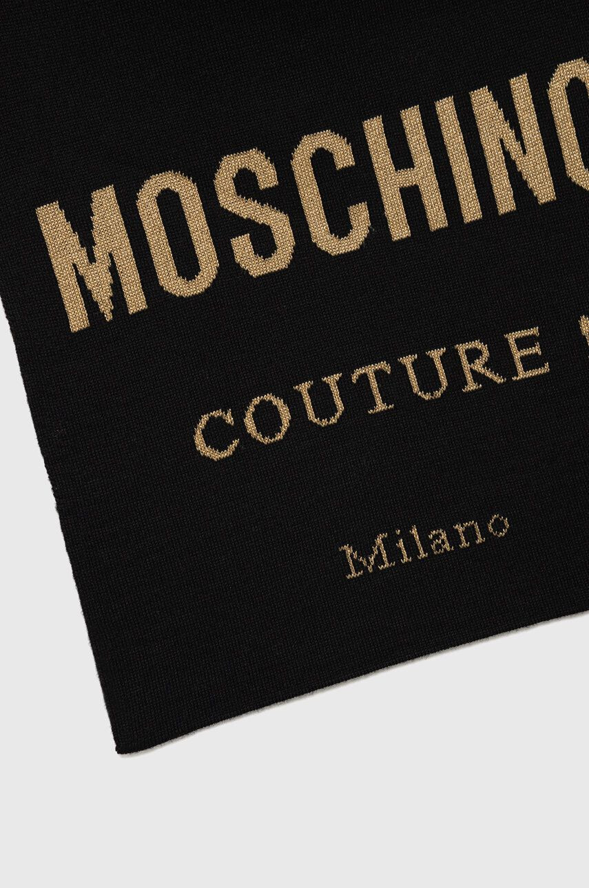 Moschino esarfa din amestec de lana culoarea negru modelator - Pled.ro