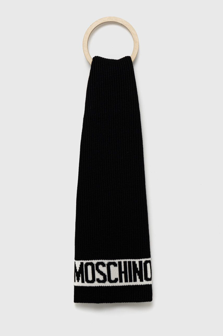 Moschino fular barbati culoarea negru neted - Pled.ro