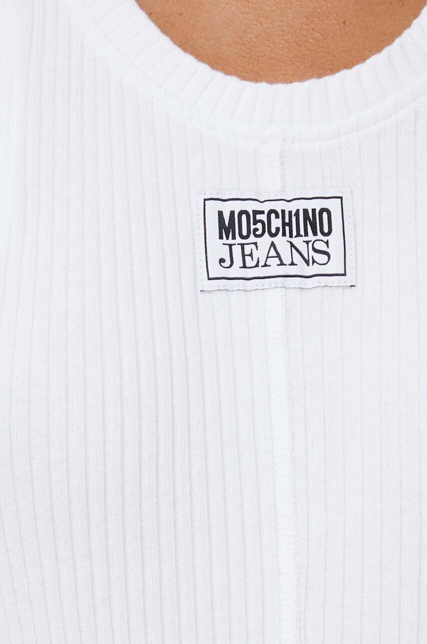 Moschino Jeans top femei culoarea alb - Pled.ro