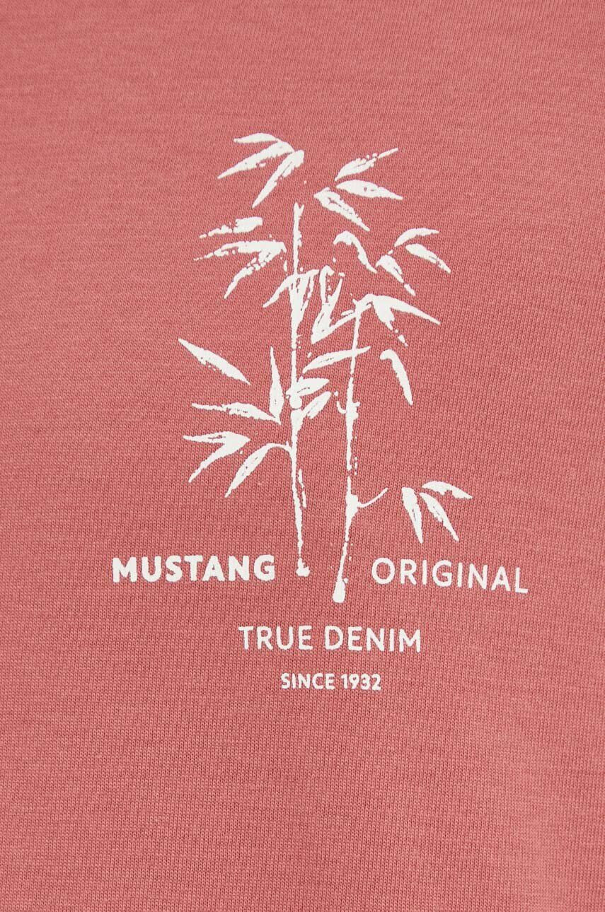 Mustang tricou din bumbac culoarea rosu cu imprimeu - Pled.ro