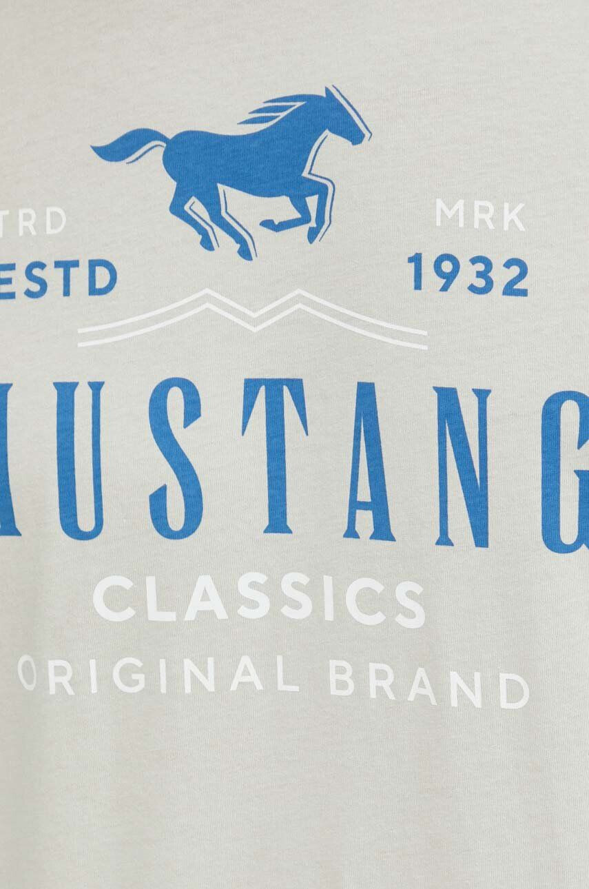 Mustang tricou din bumbac Style Alex C Print culoarea gri cu imprimeu - Pled.ro