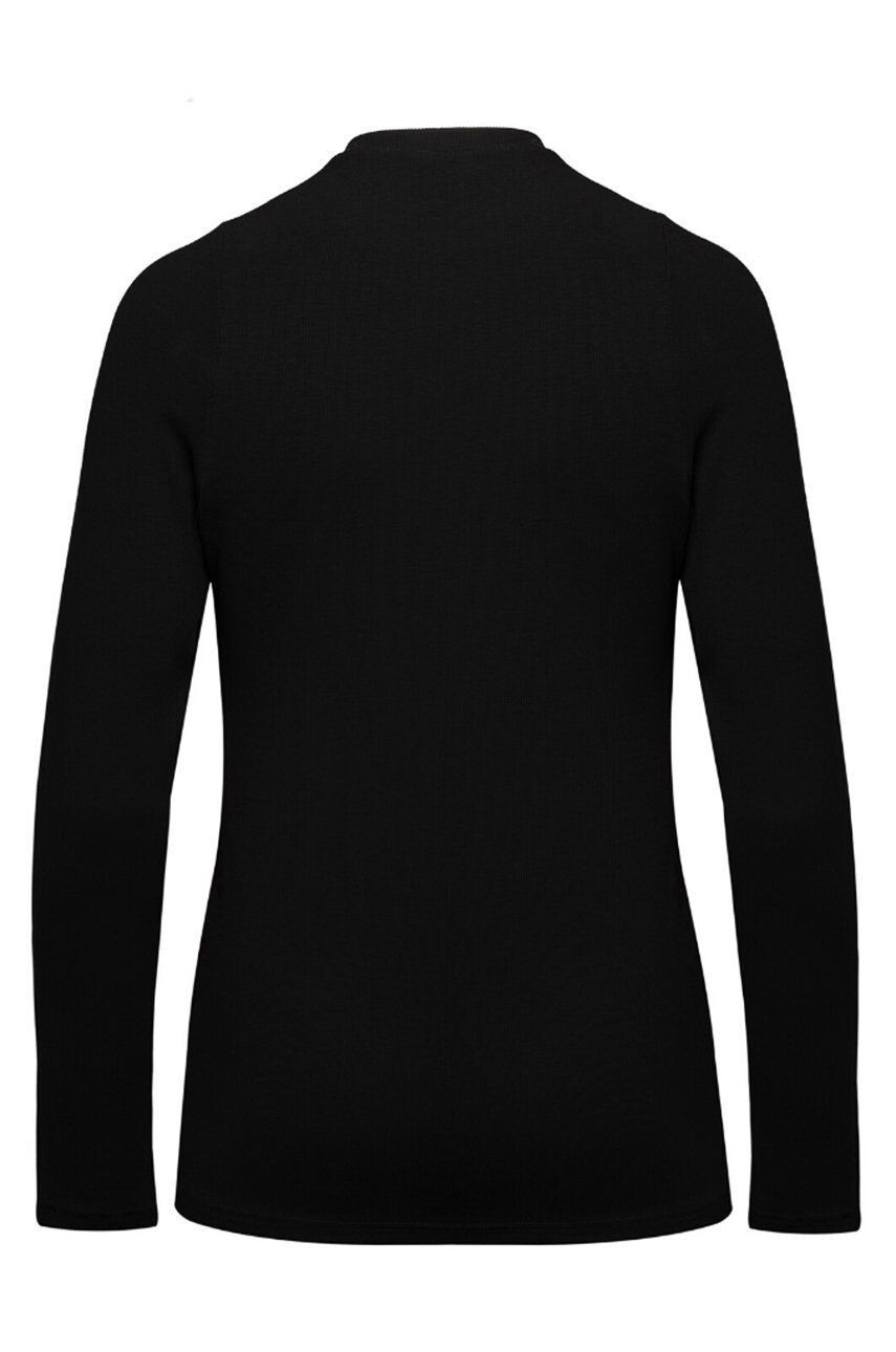 Muuv. Longsleeve Light Rib femei culoarea negru cu turtleneck - Pled.ro