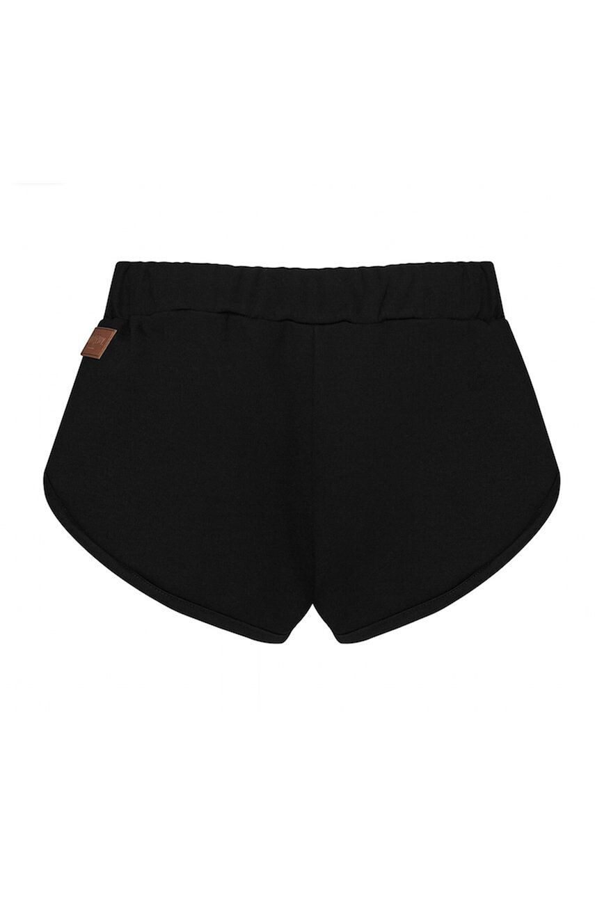 Muuv. Pantaloni scurți femei culoarea negru material neted medium waist - Pled.ro