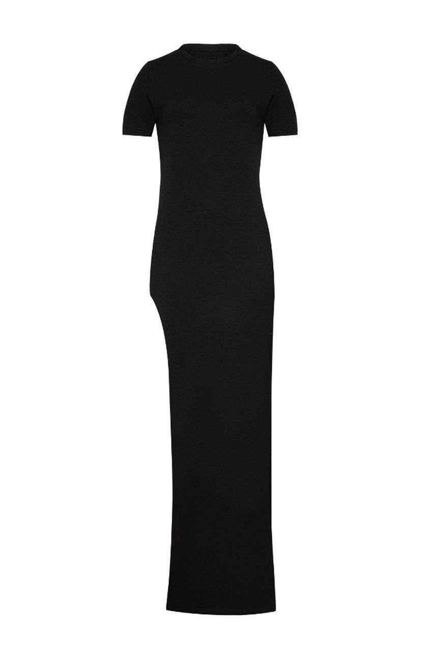 Muuv. rochie Side Slit culoarea negru maxi mulat - Pled.ro