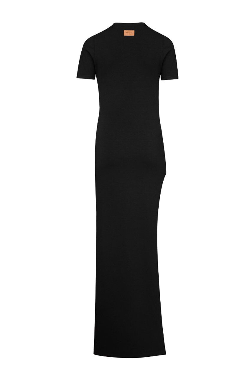 Muuv. rochie Side Slit culoarea negru maxi mulat - Pled.ro