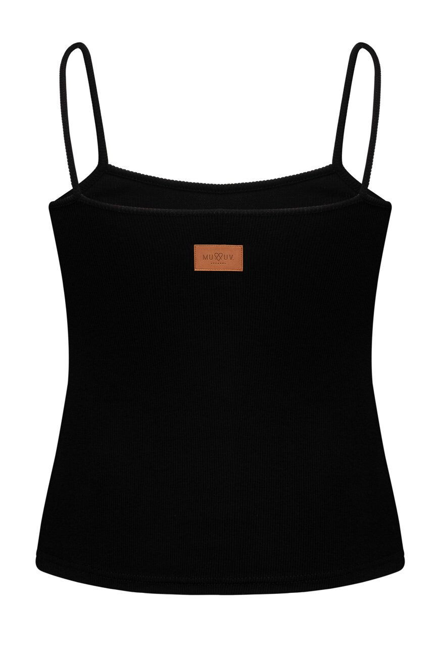 Muuv. Top Top Spaghetti Strap femei culoarea negru - Pled.ro