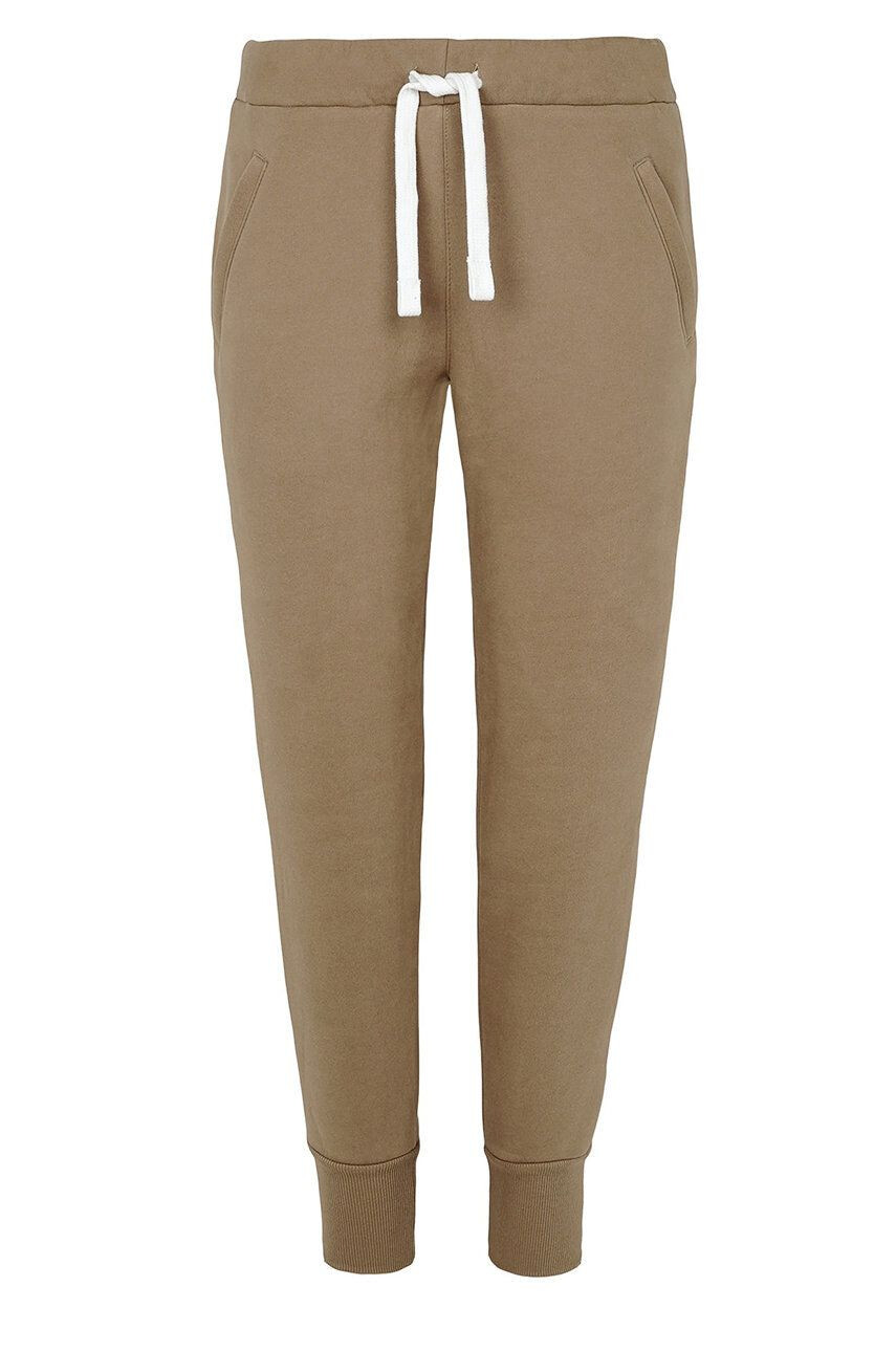 Muuv. pantaloni Spodnie Dresowe Soft Touch femei culoarea maro neted - Pled.ro