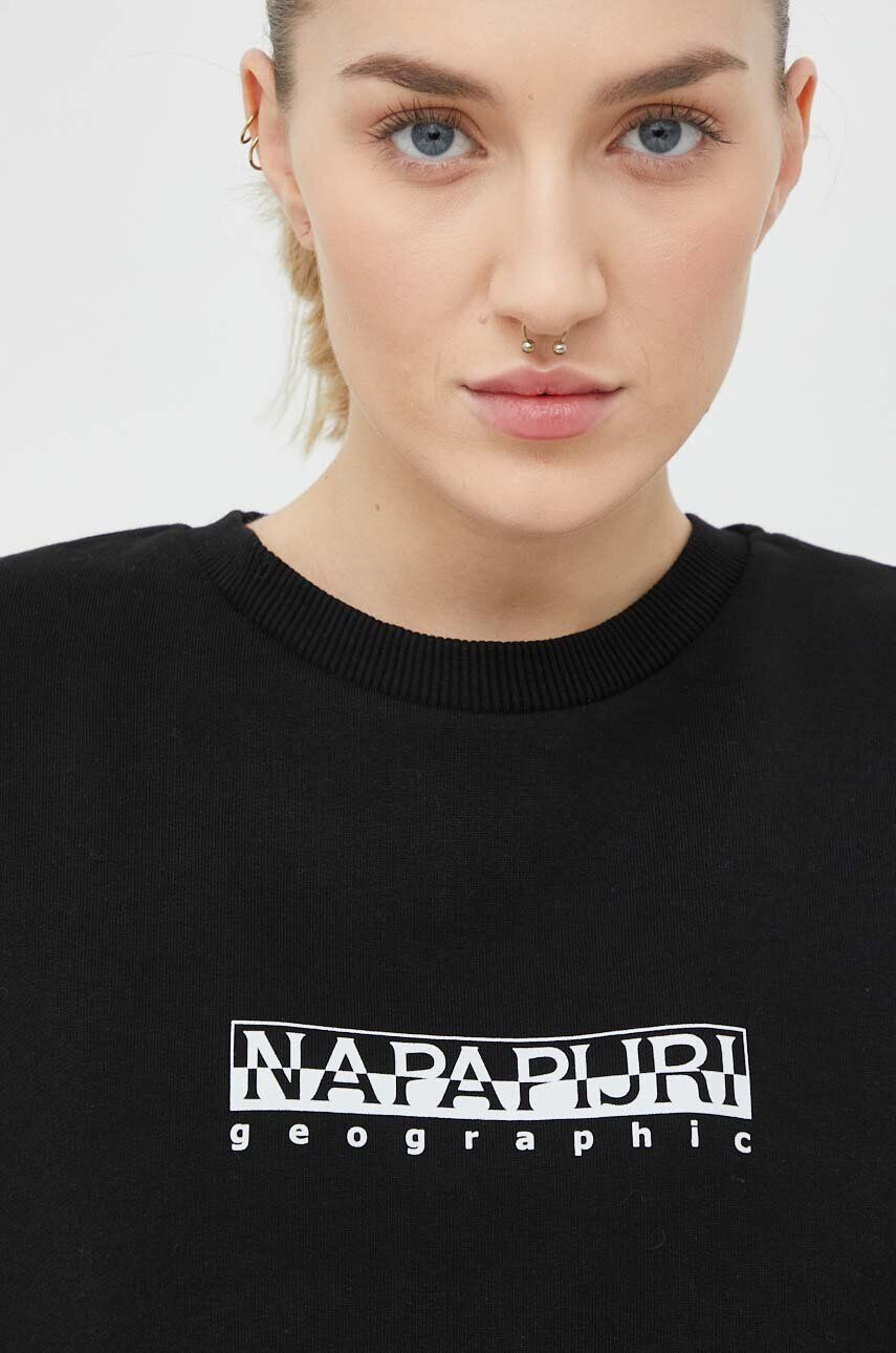 Napapijri bluza Femei culoarea negru cu imprimeu - Pled.ro