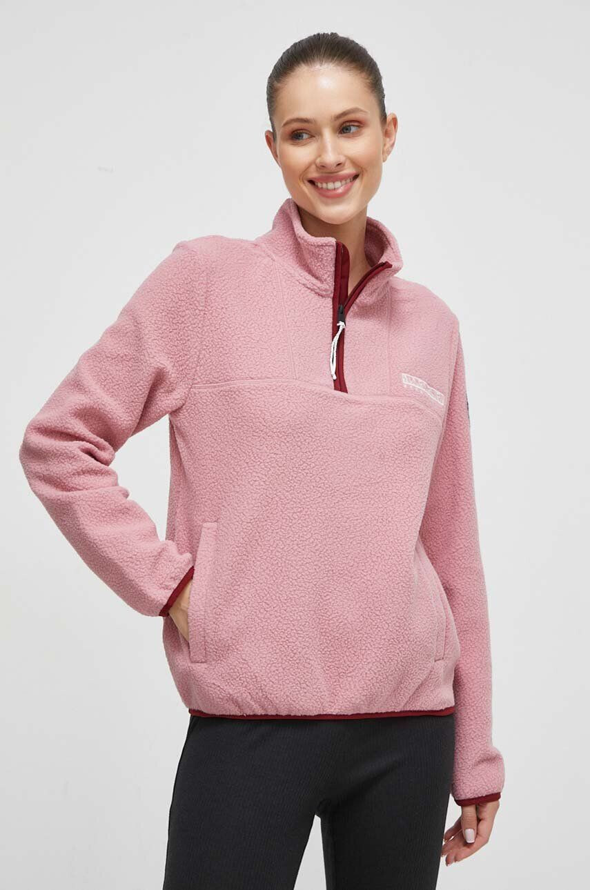 Napapijri hanorac fleece culoarea roz neted - Pled.ro