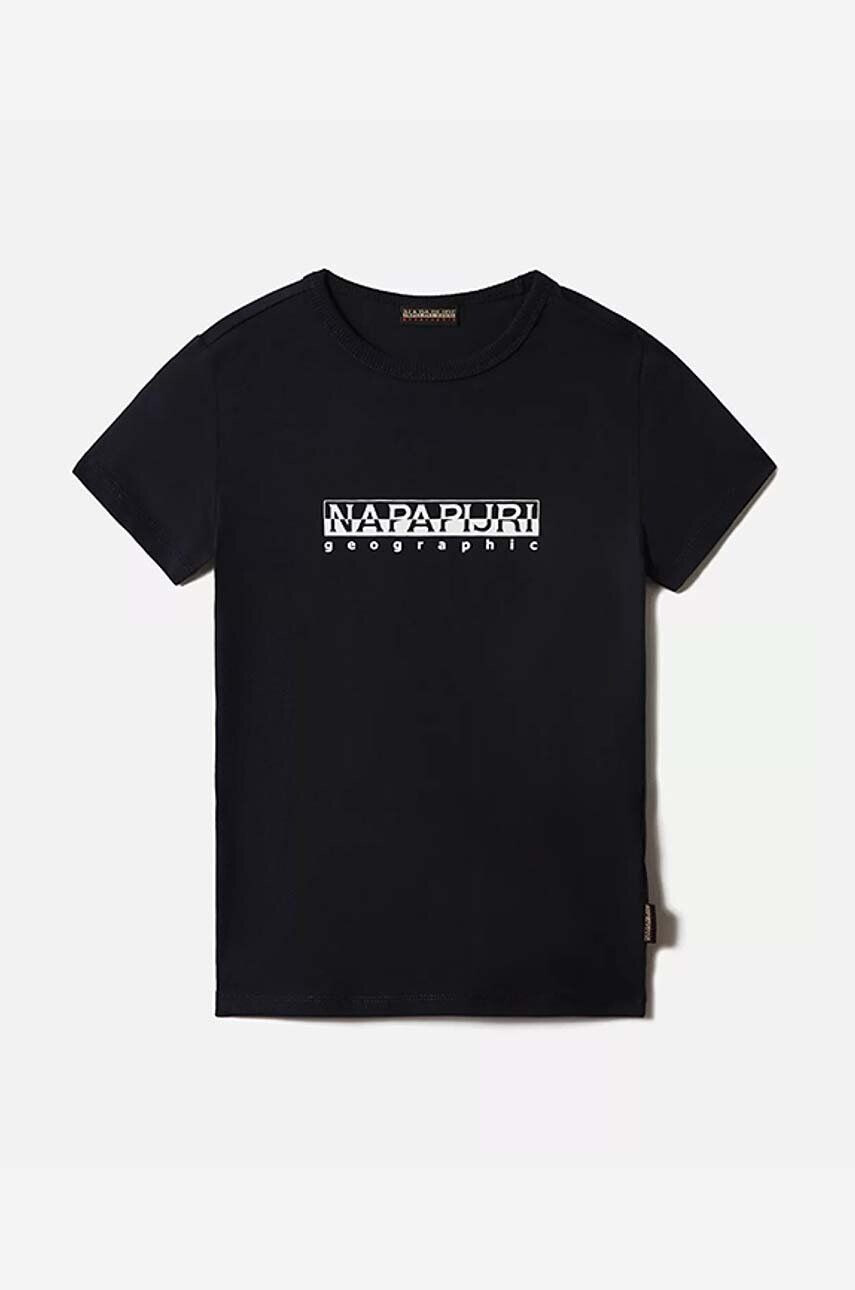 Napapijri tricou de bumbac pentru copii culoarea negru modelator - Pled.ro