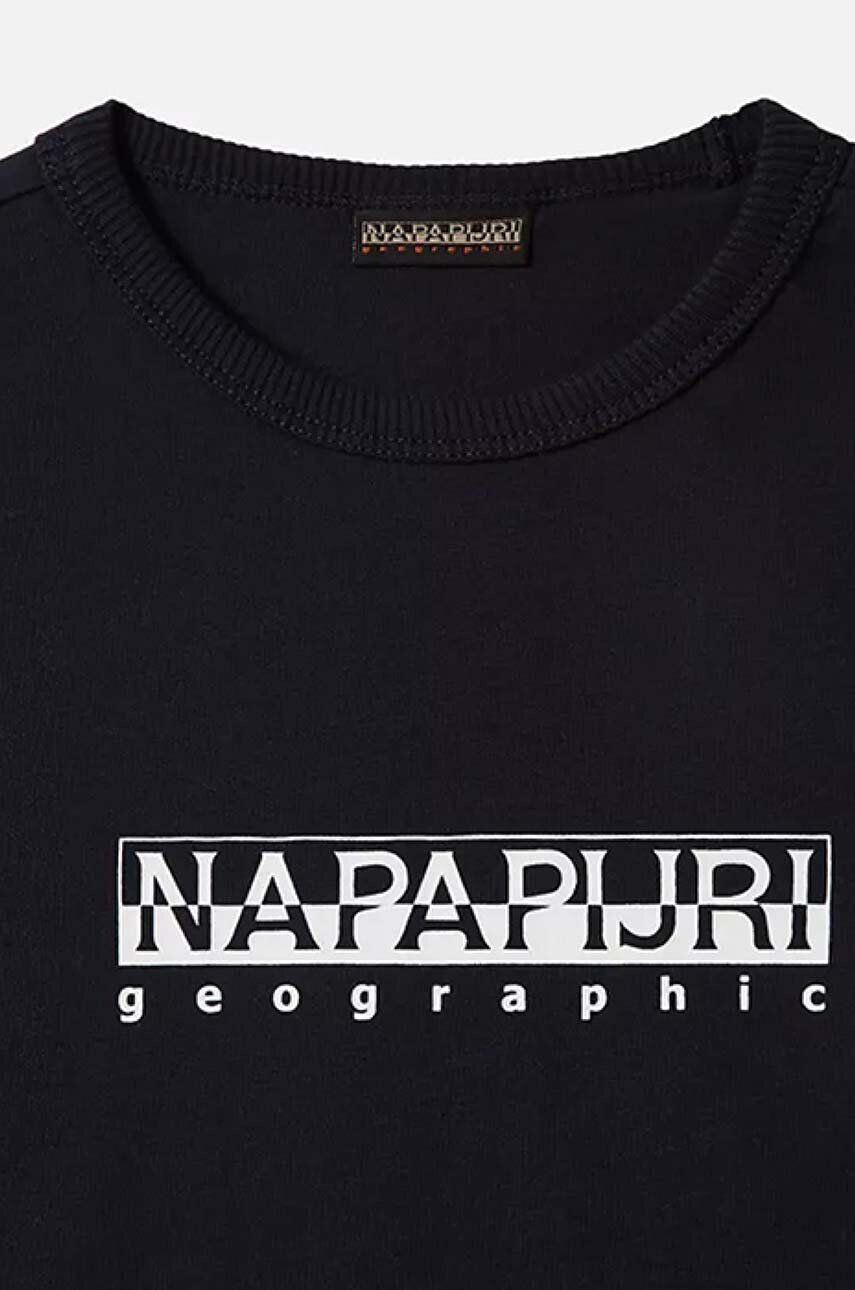 Napapijri tricou de bumbac pentru copii culoarea negru modelator - Pled.ro