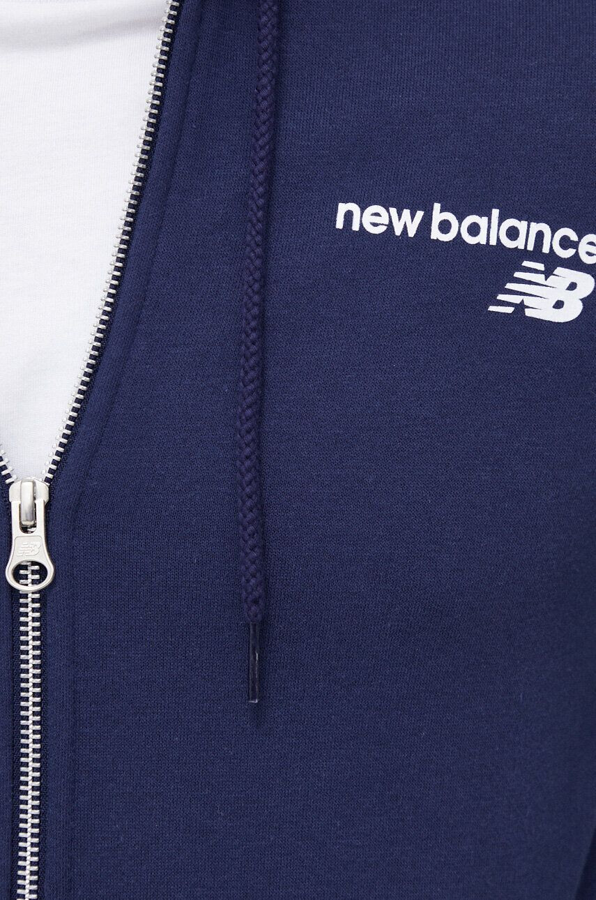 New Balance bluza barbati culoarea albastru marin cu glugă neted - Pled.ro