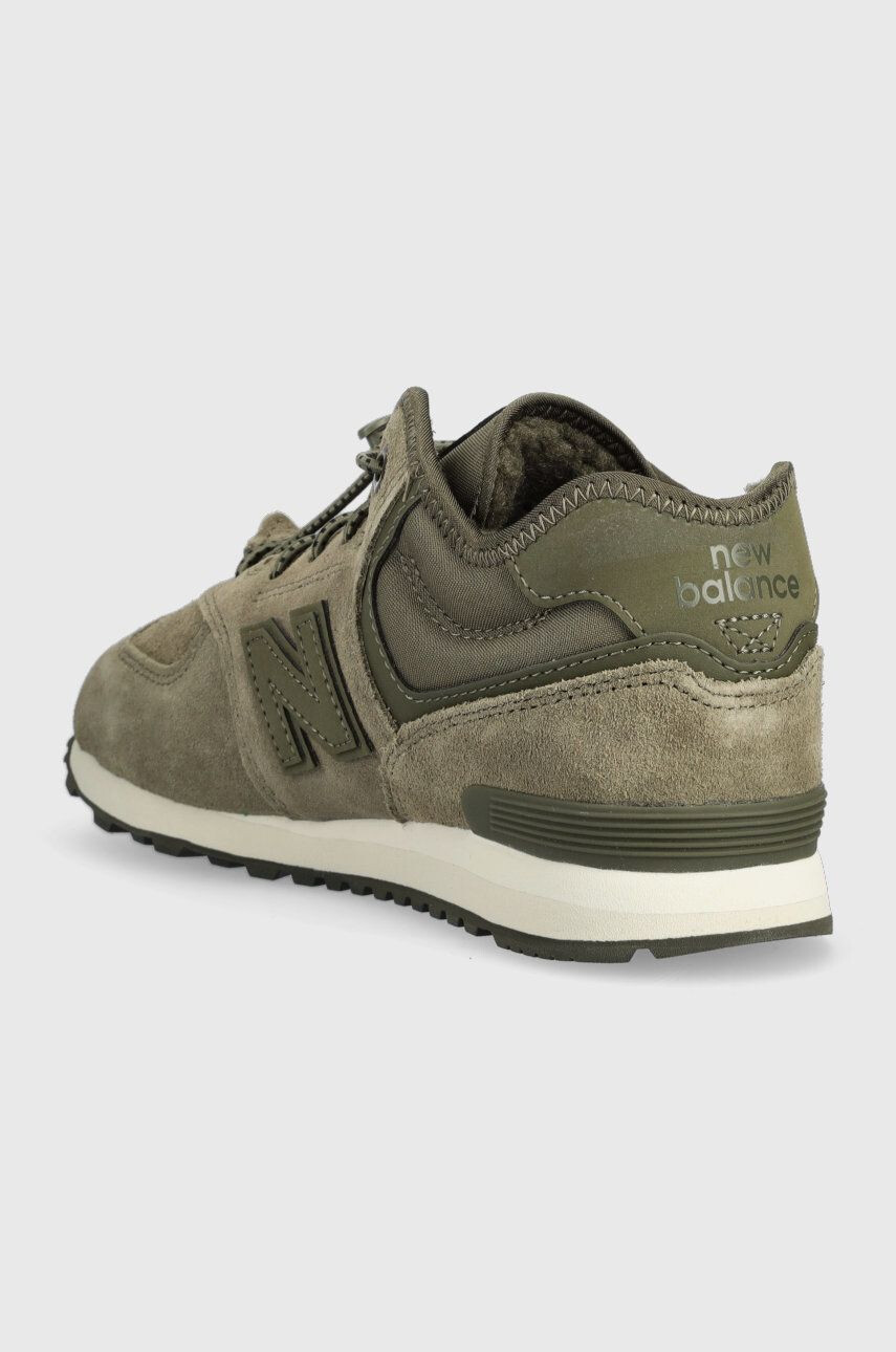 New Balance cizme de iarna pentru copii din piele intoarsa GV574HG1 culoarea verde - Pled.ro