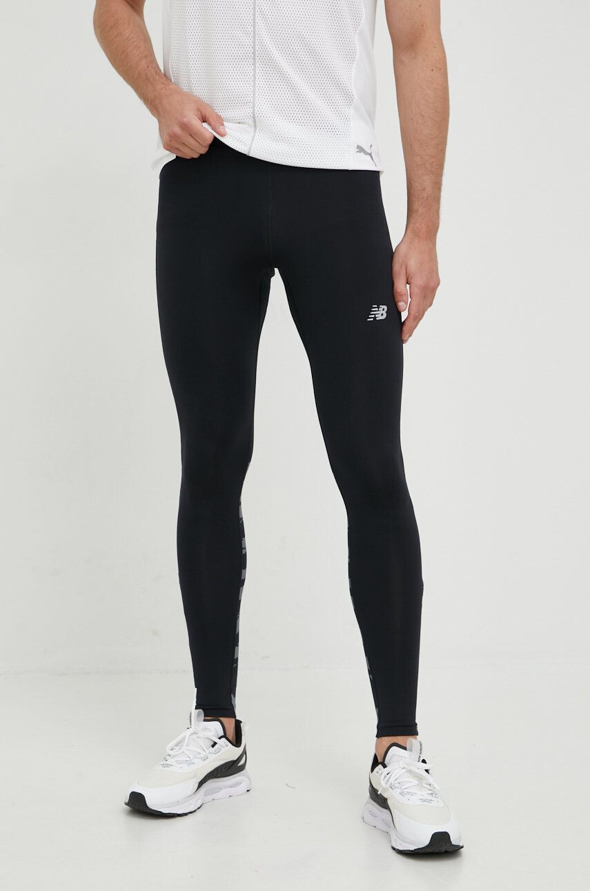 New Balance leggins de alergare Printed Accelerate barbati culoarea negru cu imprimeu - Pled.ro